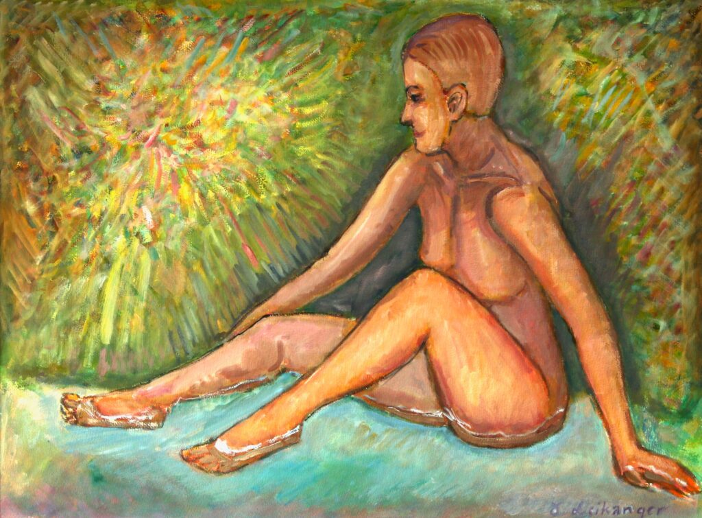 Olav Leikanger
Grobunn»; akvarell/olje på papir; 56 x 76 cm